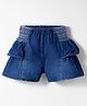 Little Kangaroos Denim Woven Solid Color Shorts - Navy Blue