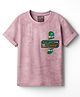 Little Kangaroos Knitted Half Sleeves T-Shirt With Text Print - Pink