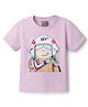 Little Kangaroos Knitted Half Sleeves T-Shirt with Astronaut Print - Purple