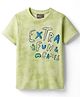 Little Kangaroos Knitted Half Sleeves T-Shirt with Text Graphic - Light Green