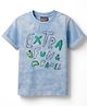 Little Kangaroos Knitted Half Sleeves T-Shirt with Text Graphic - Light Blue