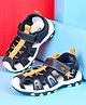 Cute Walk by Babyhug Velcro Closure Solid Sandals - Navy Blue