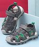 Cute Walk by Babyhug Velcro Closure Solid Sandals - Grey