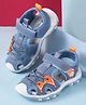 Cute Walk by Babyhug Velcro Closure Solid Sandals - Blue