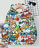 Bolly Lounge Cotton Knit Full Sleeves Typography Printed Light Winter Hooded Sweatshirt - White