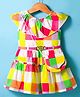 Enfance Core Cold Shoulder Checked Dress With Sling Bag - Multi Colour