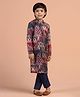 KISAH Viscose Woven Full Sleeves Abstract Printed Kurta Pyjama Set - Multi Colour