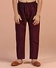 KISAH Slik Woven Solid Pyjama - Maroon