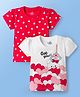 Doodle Poodle 100% Cotton Single Jersey Knit Half Sleeves T-Shirt With Heart Print Pack Of 2 - Red & White