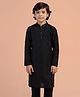 KISAH Cotton Woven Full Sleeves Solid Kurta - Black