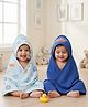 Babyoye 100% Cotton Knit Hooded Towels with Sea Life Print Pack of 2 - Blue