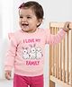 Doodle Poodle 100% Cotton Light Weight Knit Full Sleeves Sweatshirt With Bunny Print - Baby Pink