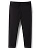 Babyhug Cotton Lycra Knit Full Length Solid Color Legging - Black