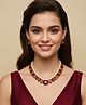 MANSIYAORANGE Pearl Mala Copper Brown Color AD & CZ Cubic Zerconia Crystal Gemstone Jewelry Set