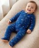 Babyoye 100% Cotton Knit Full Sleeves Sea Life Theme Printed Sleepsuit - Blue