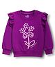 Doodle Poodle 100% Cotton Looper Knit Full Sleeves Sweatshirt With Floral Print - Purple