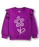 Doodle Poodle 100% Cotton Looper Knit Full Sleeves Sweatshirt With Floral Print - Purple