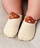 Neska Moda Cotton Elastane Mushroom Designed Socks  - Cream