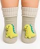 Neska Moda Cotton Elastane Dinosaur Applique Detailed Socks - Light Green