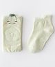 Neska Moda Cotton Elastane Animal Designed Anti Skid Socks With Knee Pads - Green