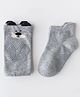 Neska Moda Cotton Elastane Animal Designed Anti Skid Socks With Knee Pads - Grey