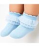 Neska Moda Cotton Elastane Frill Detailed Socks - Blue
