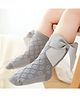 Neska Moda Cotton Elastane Bow Applique Detailed Socks - Grey