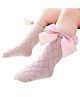 Neska Moda Bow Applique Detailed Socks - Light Pink