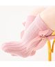 Neska Moda Striped Bow Applique Detailed Socks - Baby Pink