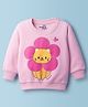 Doodle Poodle 100% Cotton Looper Knit Sweatshirt With Floral Print - Pink