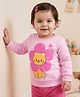 Doodle Poodle 100% Cotton Looper Knit Sweatshirt With Floral Print - Pink