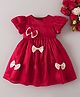Mark & Mia Half Sleeves Party Dress With Bow Applique - Red