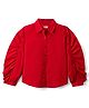 Kookie Kids Poplin Woven Full Sleeves Solid Top - Red