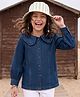 Kookie Kids Woven Full Sleeves Solid Denim Top - Navy Blue
