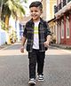 Babyhug Cotton Woven Full Sleeves Checkered Shirt & Denim Jeans with T-Shirt - Black