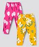 Simply Sinker Knit Full Length Leggings With Floral Print Pack Of 2 - Yellow & Pink