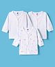 Simply Interlock Knit Full Sleeves Striped Jhablas with Animal & Polka Dot Print Pack of 3 - White