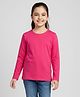 Charm n Cherish Cotton Blend Knit Full Sleeves Solid Tee - Dark Pink