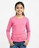Charm n Cherish Cotton Blend Knit Full Sleeves Solid Tee - Pink