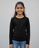 Charm n Cherish Cotton Blend Knit Full Sleeves Solid Tee - Black