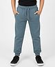 Charm n Cherish Cotton Blend Knit Solid Joggers - Blue