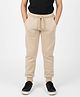 Charm n Cherish Cotton Blend Knit Solid Joggers - Beige