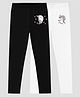 Charm n Cherish Cotton Blend Knit Pack Of 2 Unicorn Printed Leggings - Black & White
