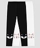 Charm n Cherish Cotton Blend Knit Pack Of 2 Animals Printed Leggings - Black & White