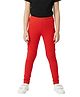 Charm n Cherish Cotton Blend Knit Solid Leggings - Red