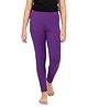 Charm n Cherish Cotton Blend Knit Solid Leggings - Purple