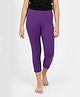Charm n Cherish Cotton Blend Knit Solid Leggings - Purple