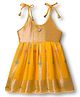 Bhartiya Paridhan Silk Woven Sleeveless Ethnic Dress with Motif Print - Yellow
