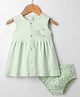 Tango Interlock Knit Sleeveless Frock with Bloomer & Bunny Print - Light Green
