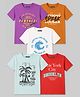 Pine Kids Cotton Knit T-Shirts Short Sleeves Round Neck Graphic Multi Colors 5-6 Years Pack of 5